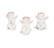 Angelček sedeči z vrtnico 7.5 cm