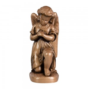 Angel, ki moli 25cm (desno usmerjen) - Španski kremen (bronast zaključek)