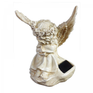 Solar LED angel sitting with wings 16 cm