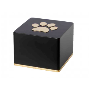 Pet Cremation Urn Gold & Black with paw 1,7 L (105 cubic inch)