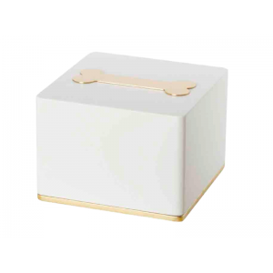 Pet Cremation Urn Gold & White with bone 1,7 L (105 cubic inch)