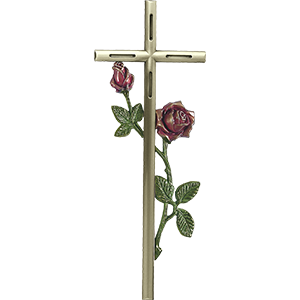 Nagrobni križ z barvno vrtnico 1324.40.R.D27
