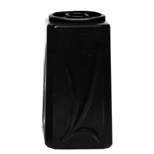 Grave Vase Leaf V-04 Black